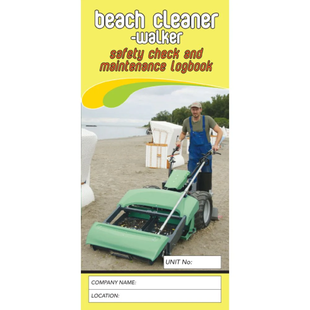 Beach Cleaner Walk Safety Pre Start Checklist Logbook