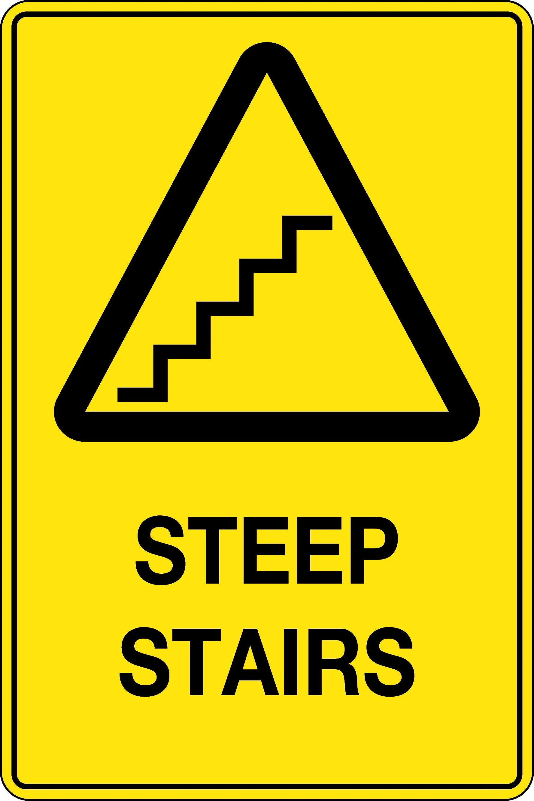 Caution Sign 'Steep Stairs'
