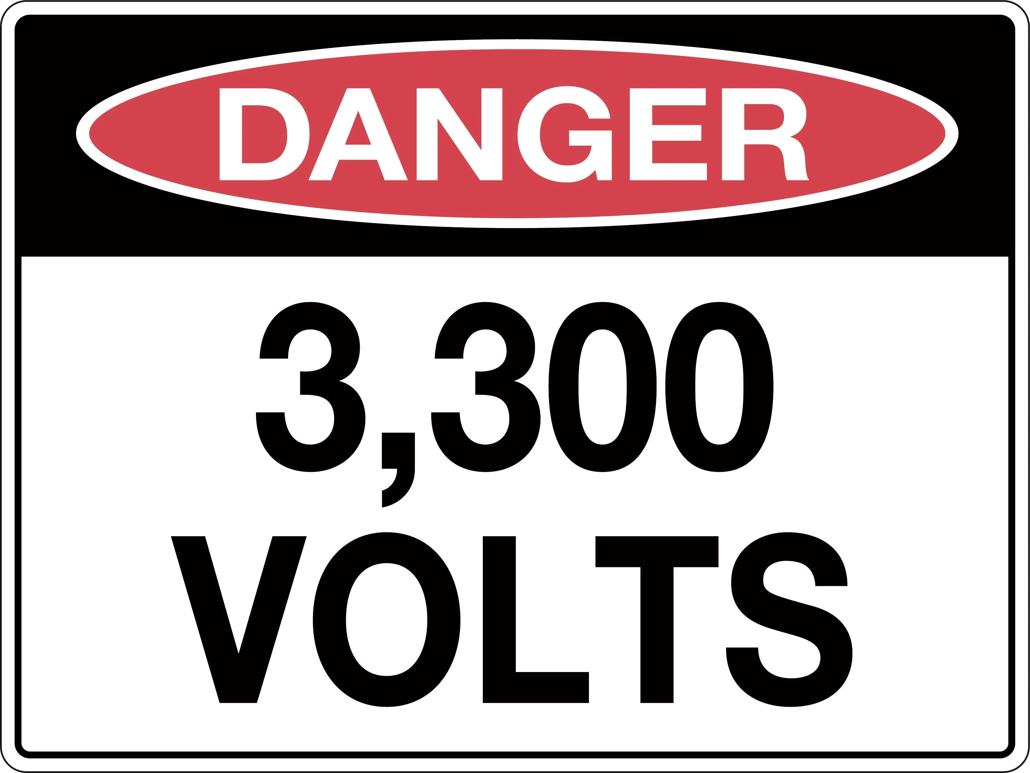 Danger Sign '3,300 Volts'