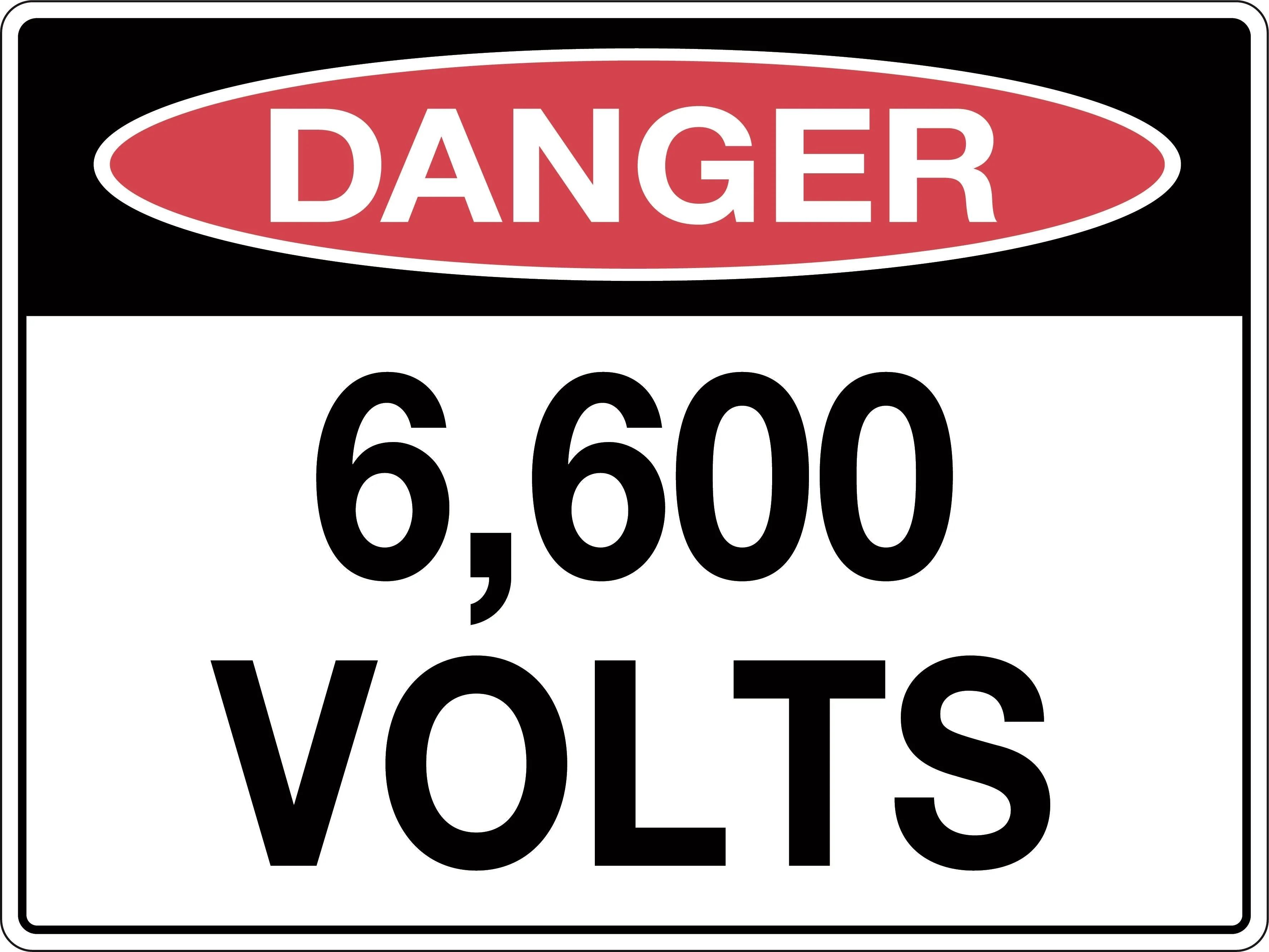 Danger Sign '6,600 Volts'