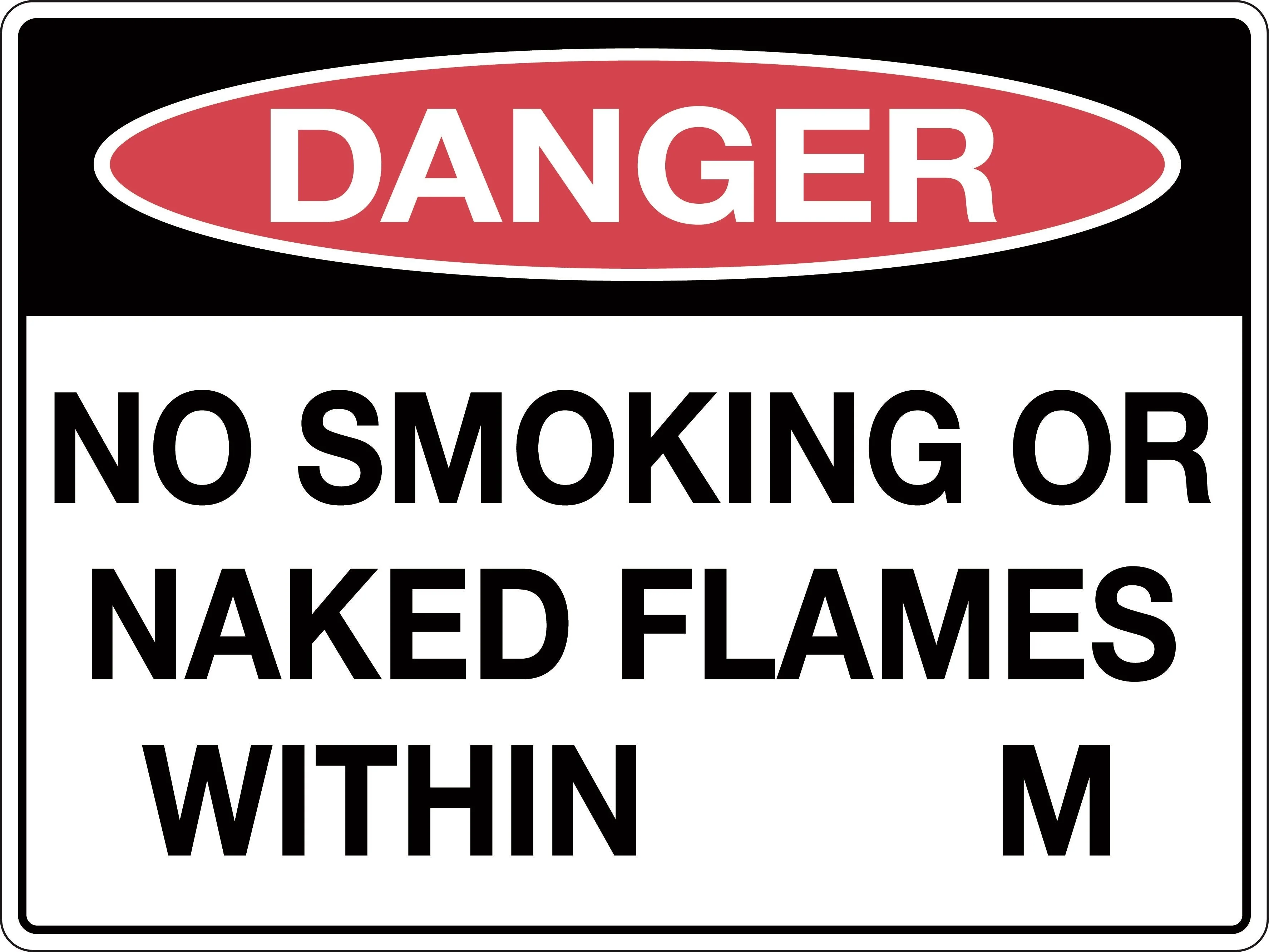 Danger Sign 'No Smoking within ___ Meters'