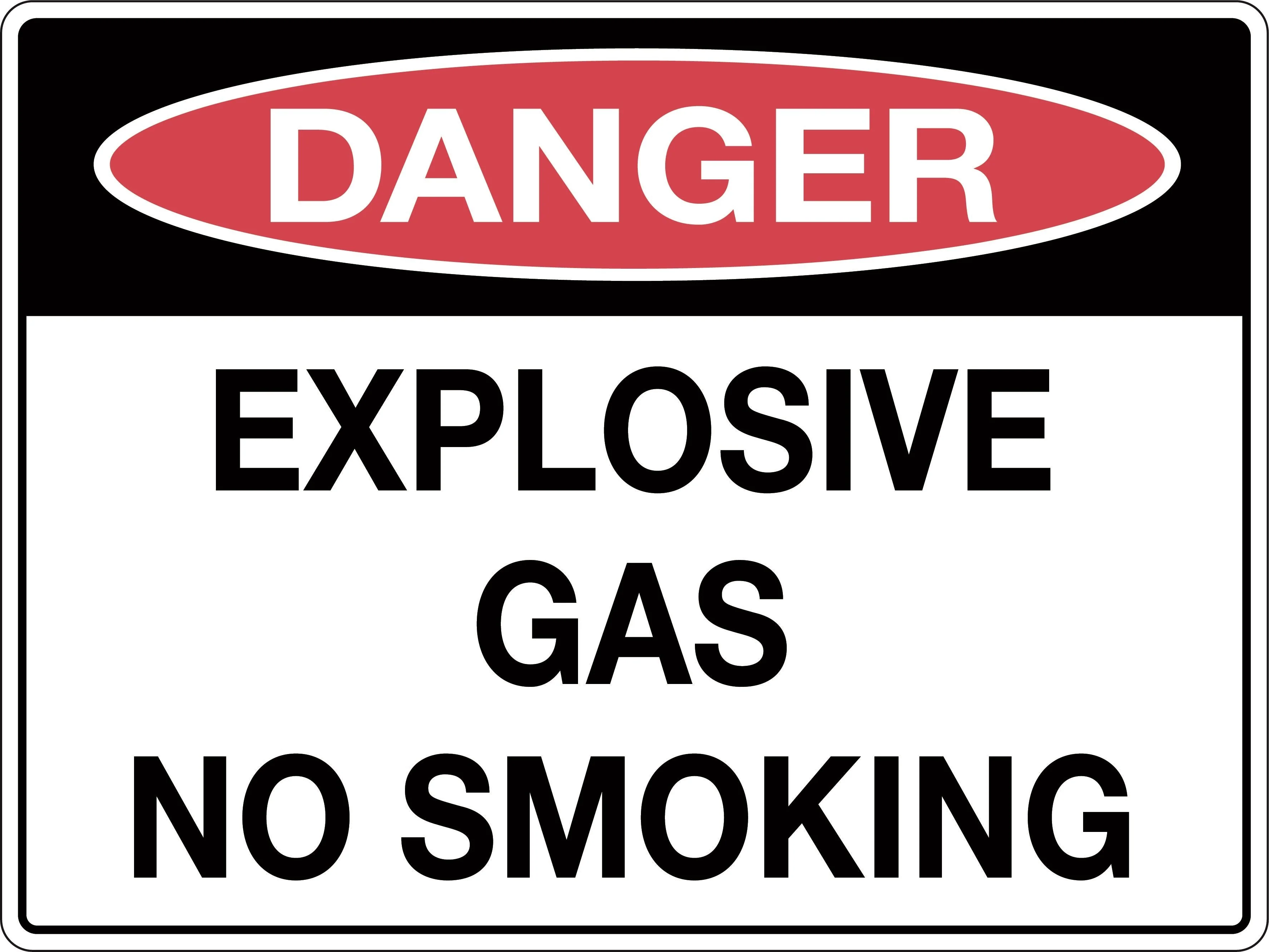 Danger Sign 'Explosive Gas No Smoking'