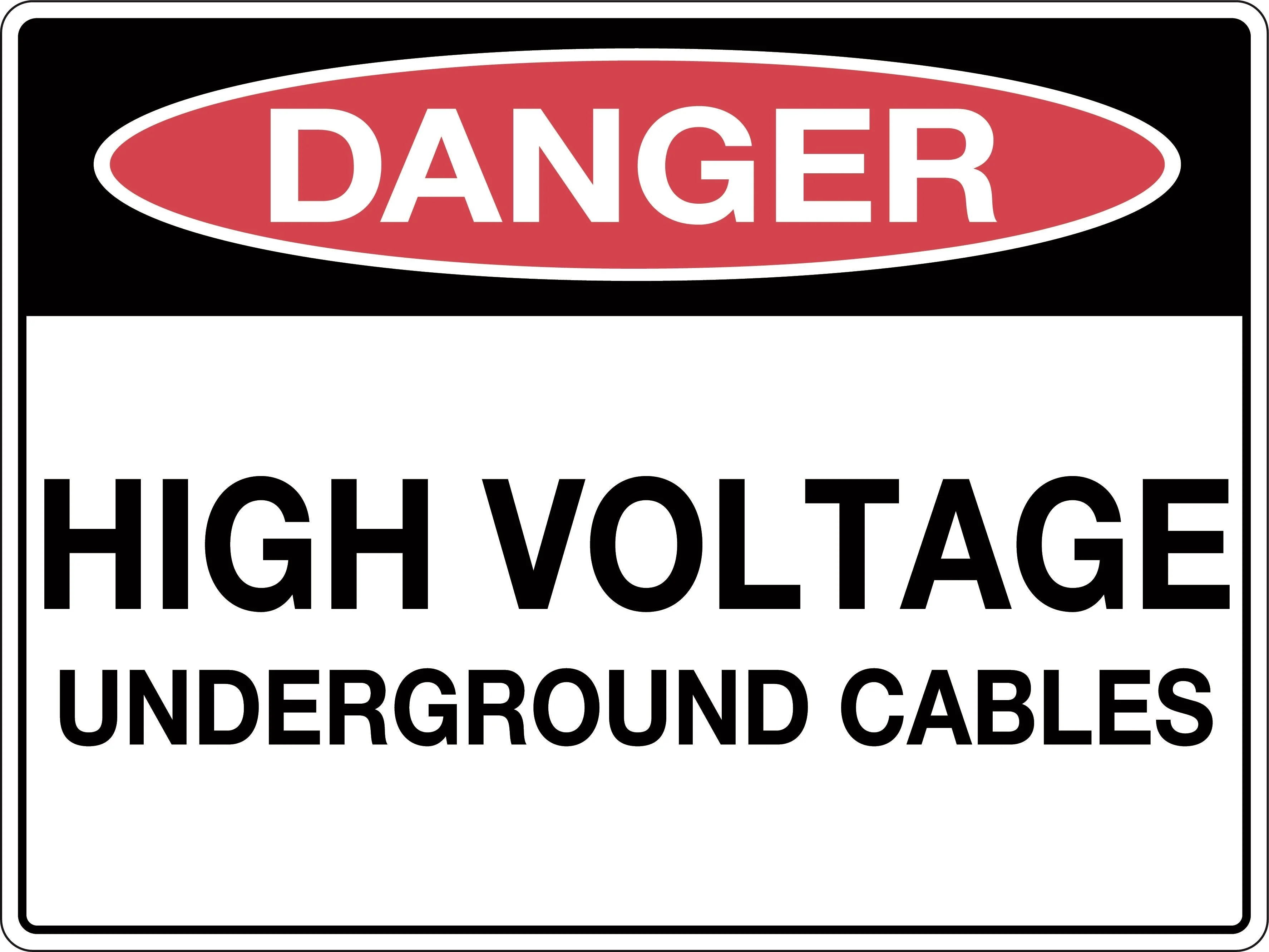 Danger Sign 'High Voltage Underground Cables'