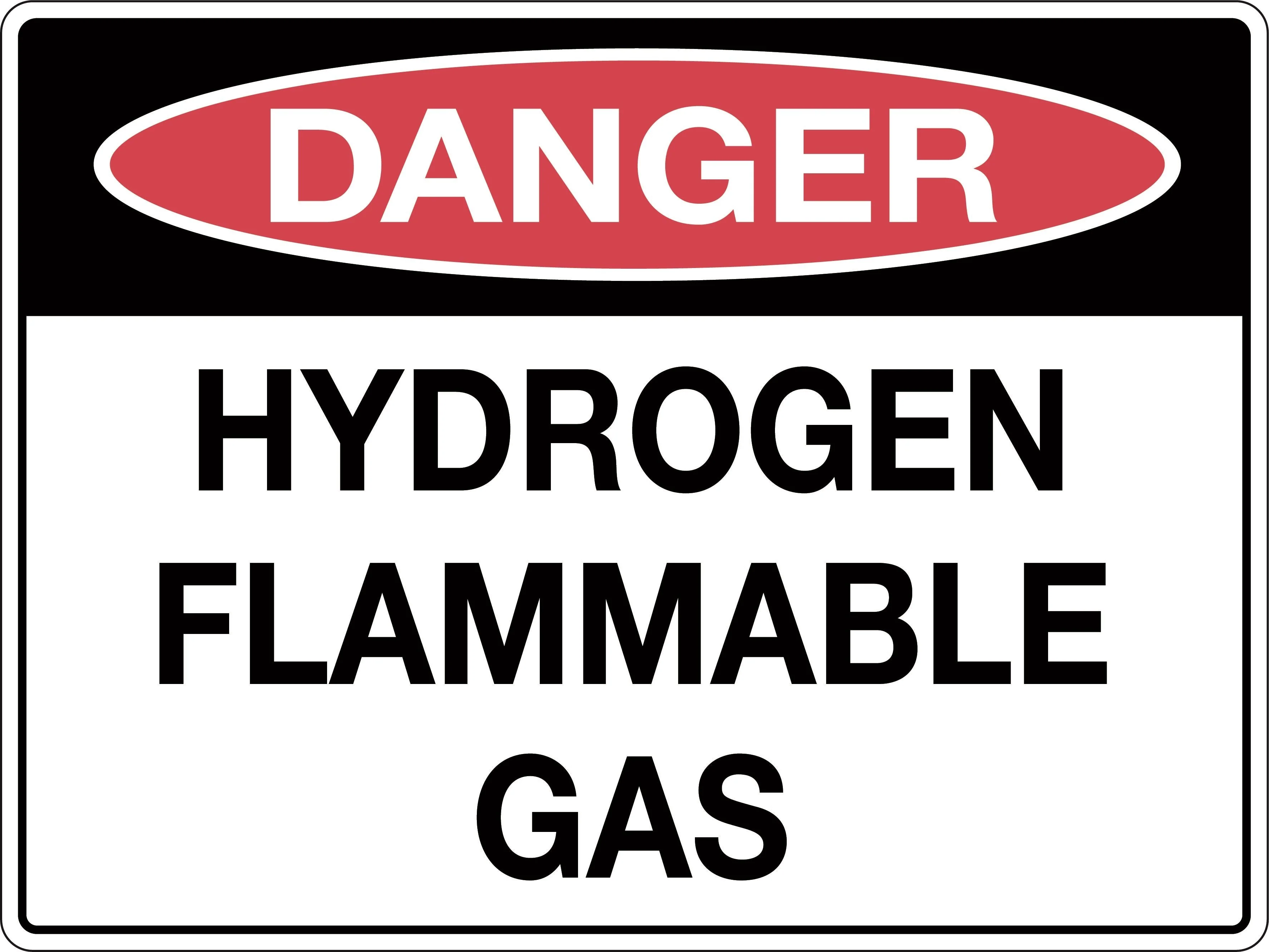 Danger Sign 'Hydrogen Flammable Gas'