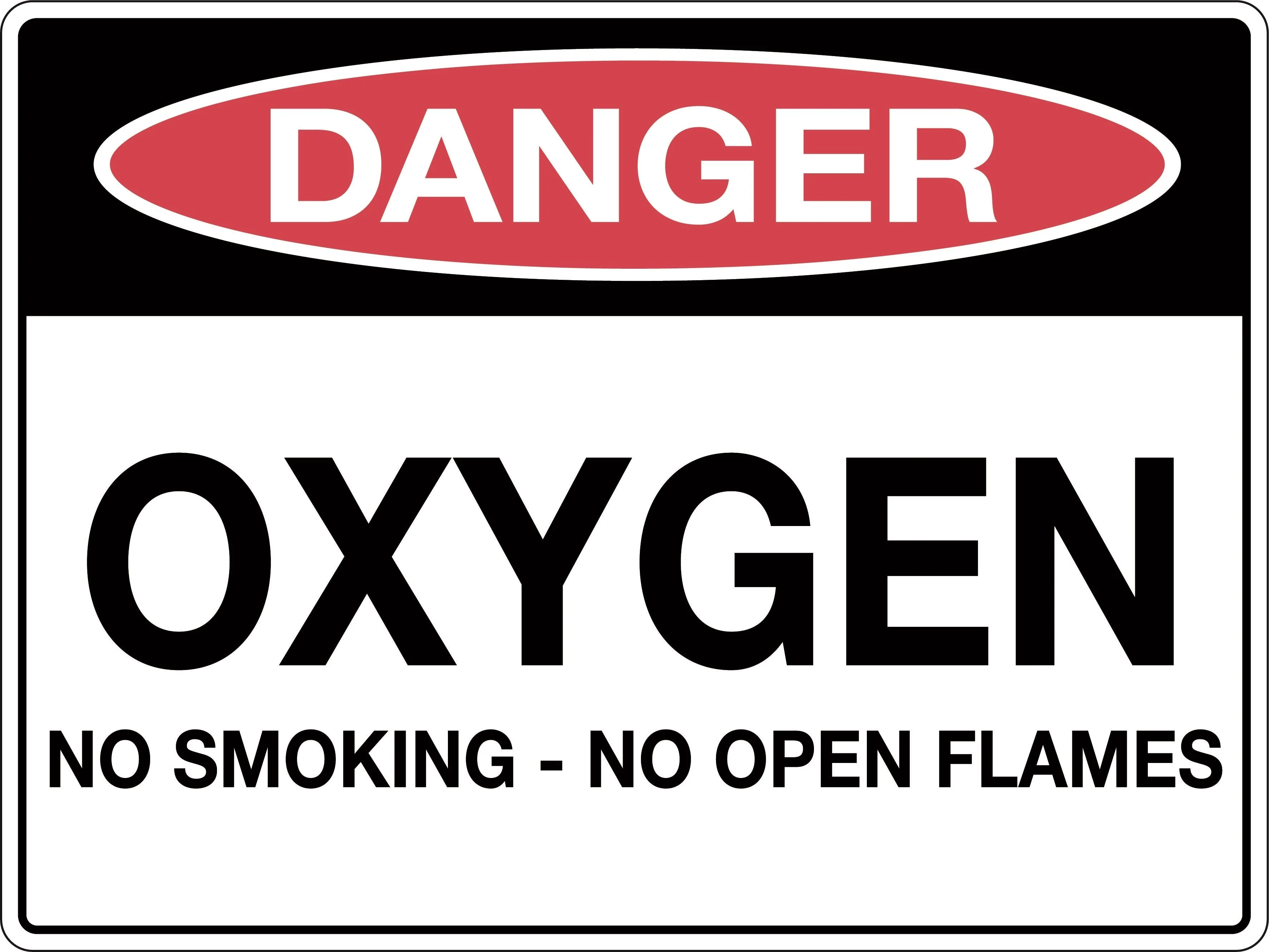 Danger Sign 'Oxygen No Smoking No Open Flames'
