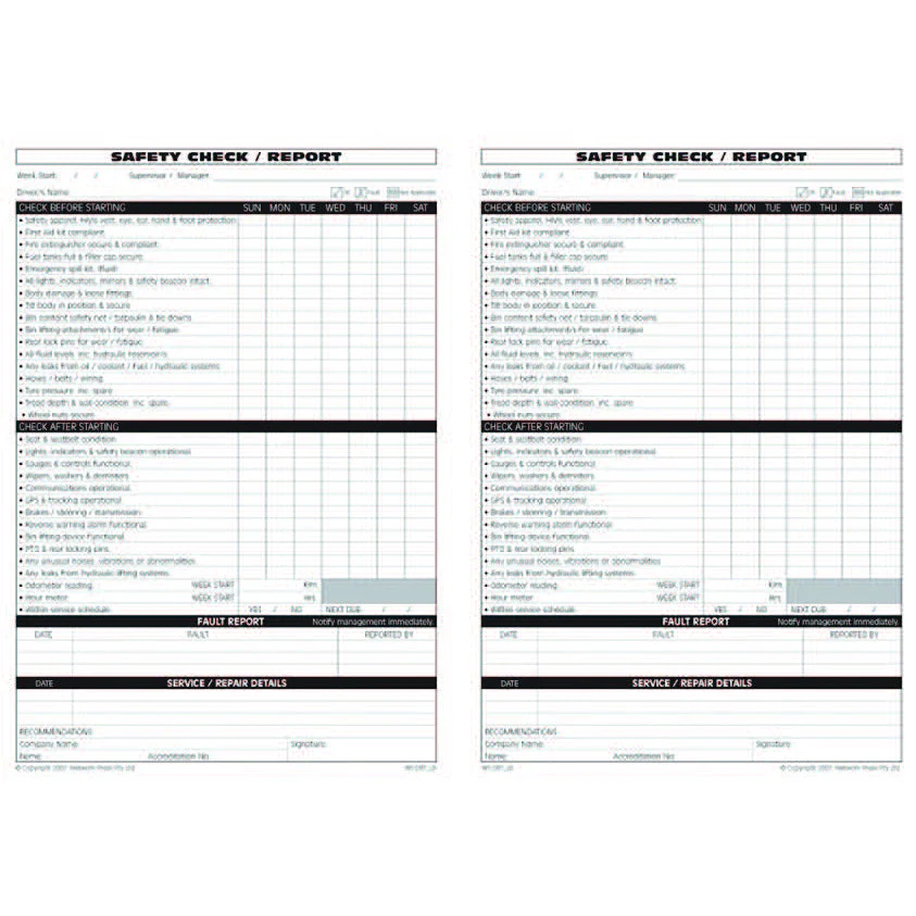 Demountable Bin Truck Pre Start Checklist and Maintenance Logbook - Image 3