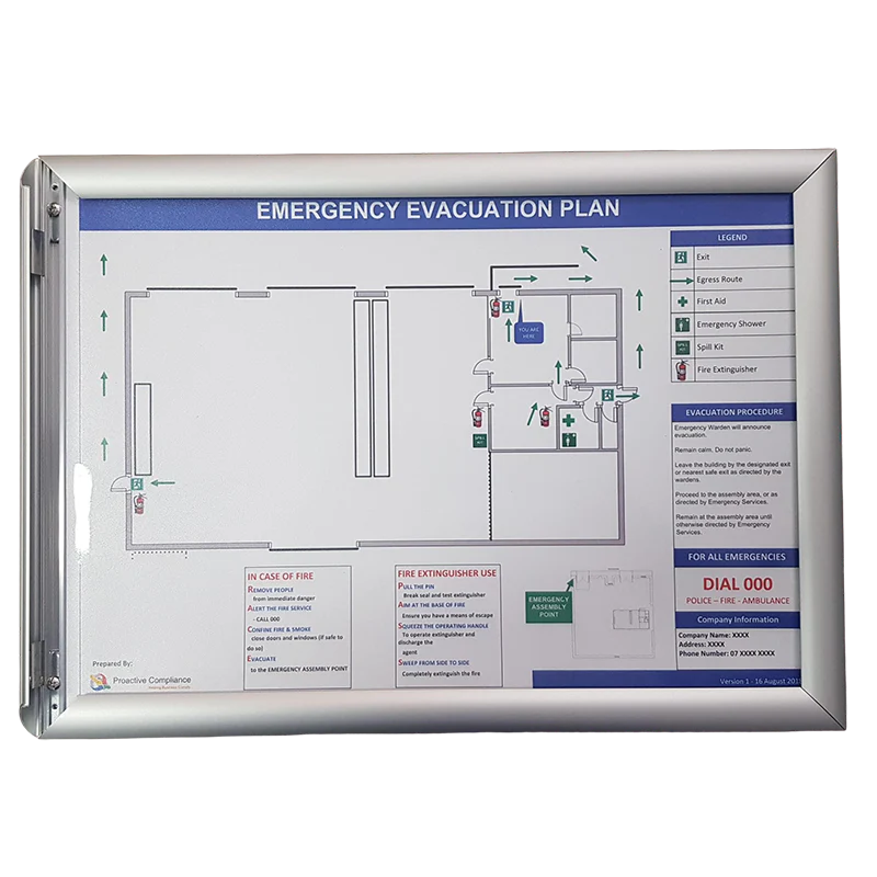 Evacuation Diagram Holders - A3 Black Snap Lock Frames - Image 3