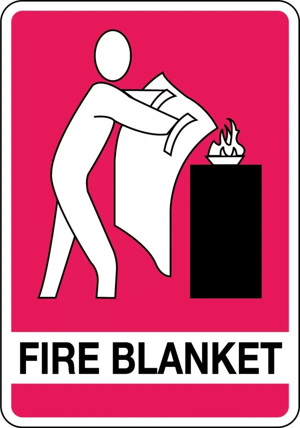 Fire Blanket Sign with Pictogram