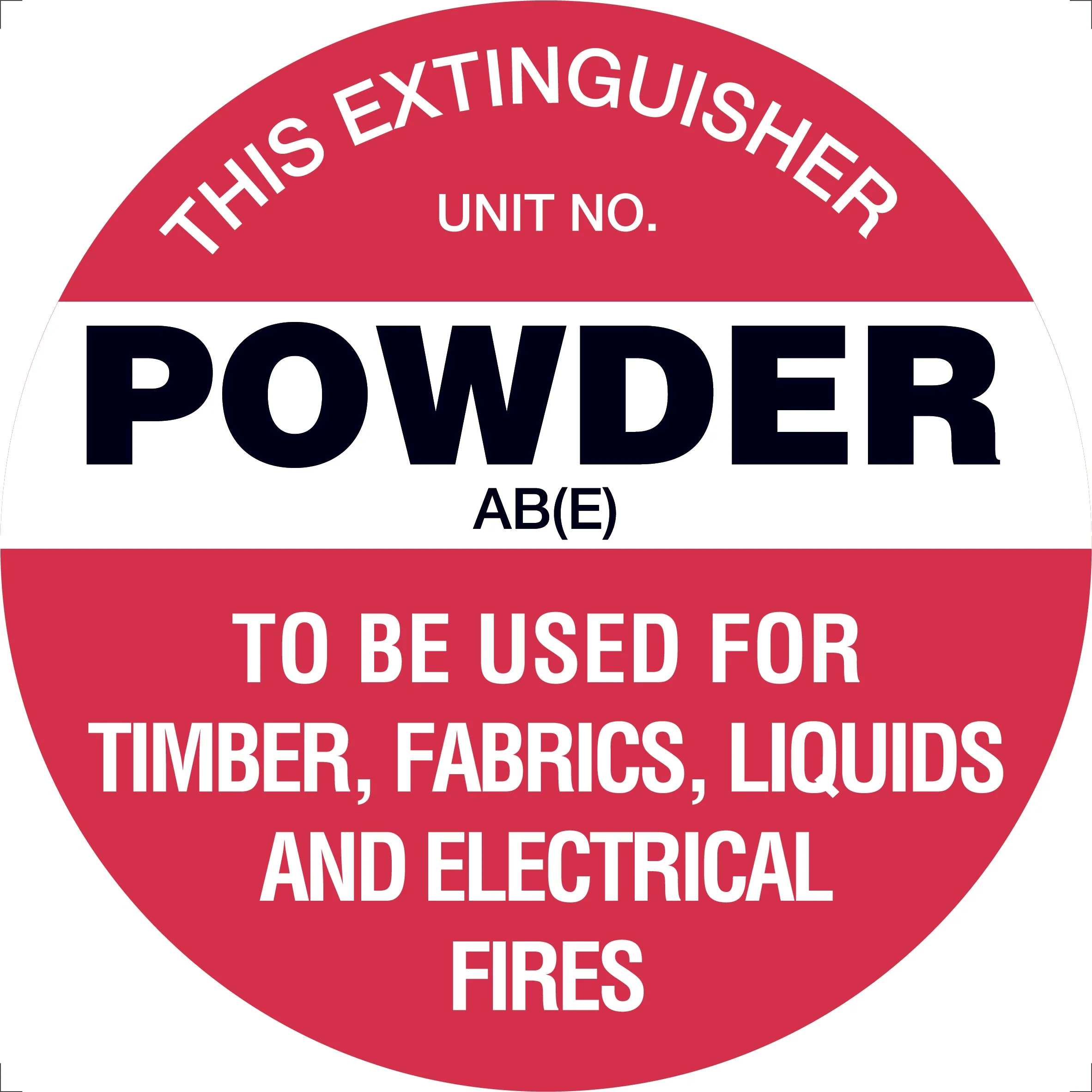 Fire Extinguisher Marker Sign 'Powder AB(E)'