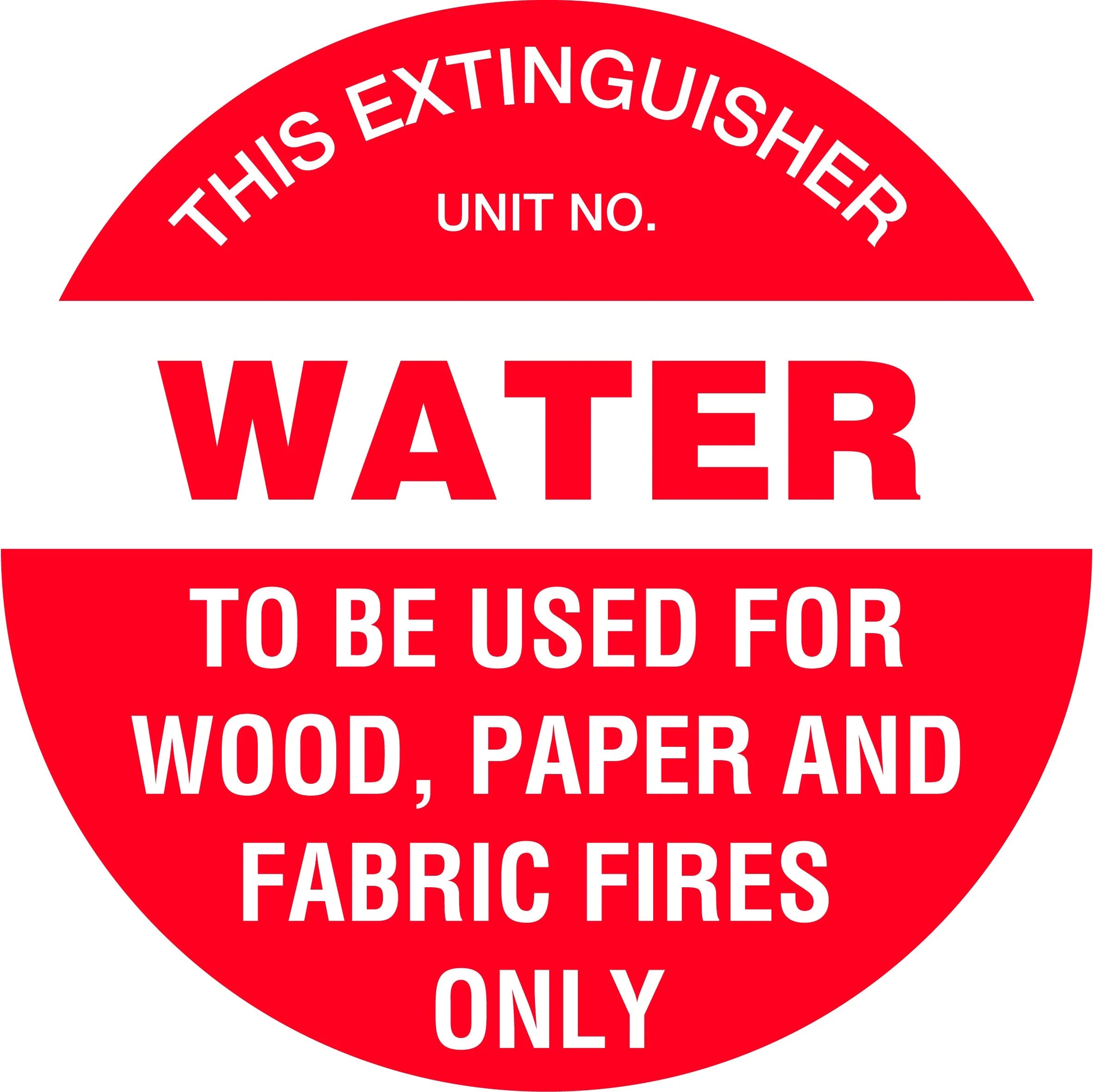 Fire Signs 'Fire Extinguisher Marker, Water (Red)'