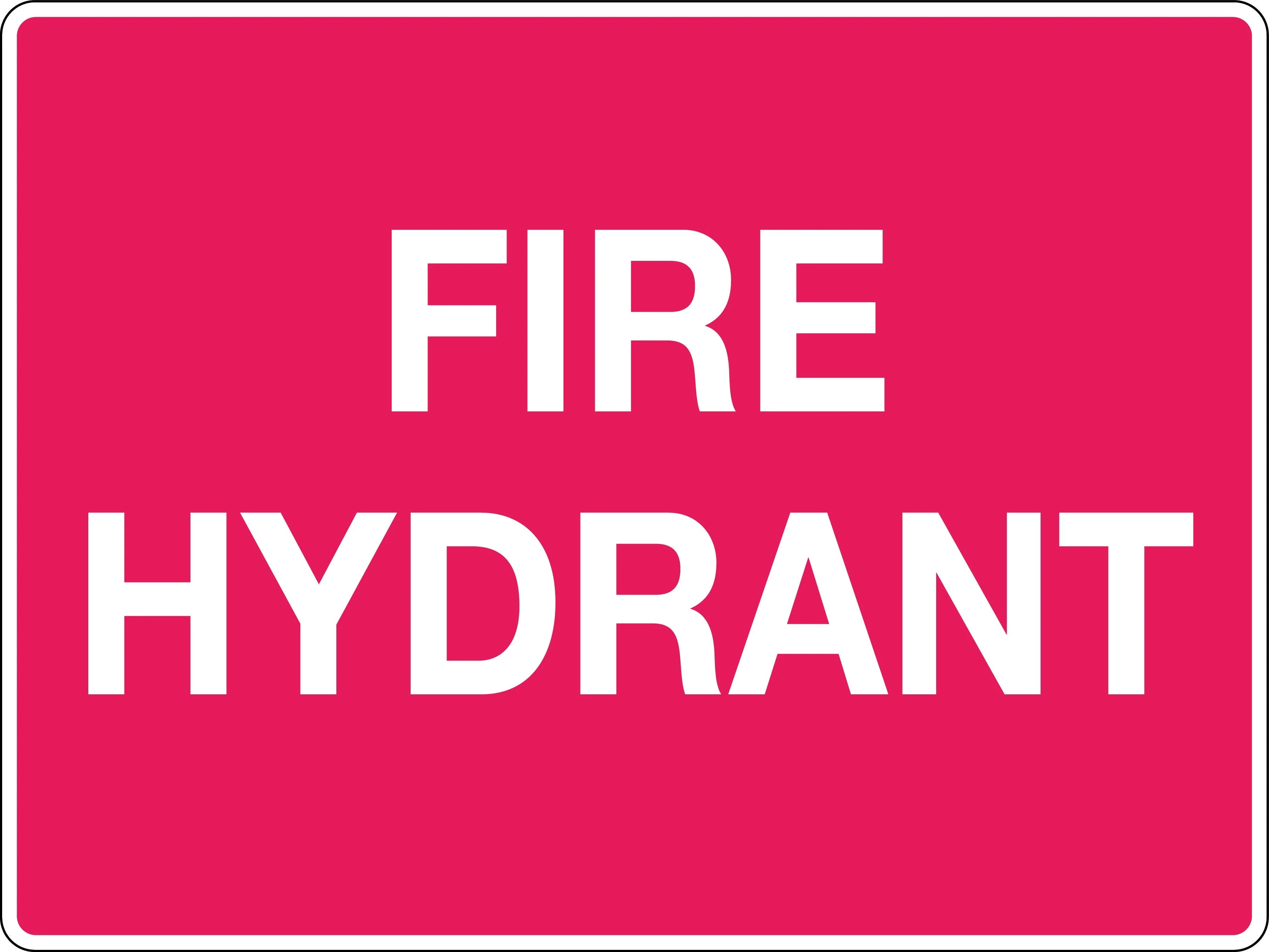 Fire Signs 'Red/Wht, Fire Hydrant'