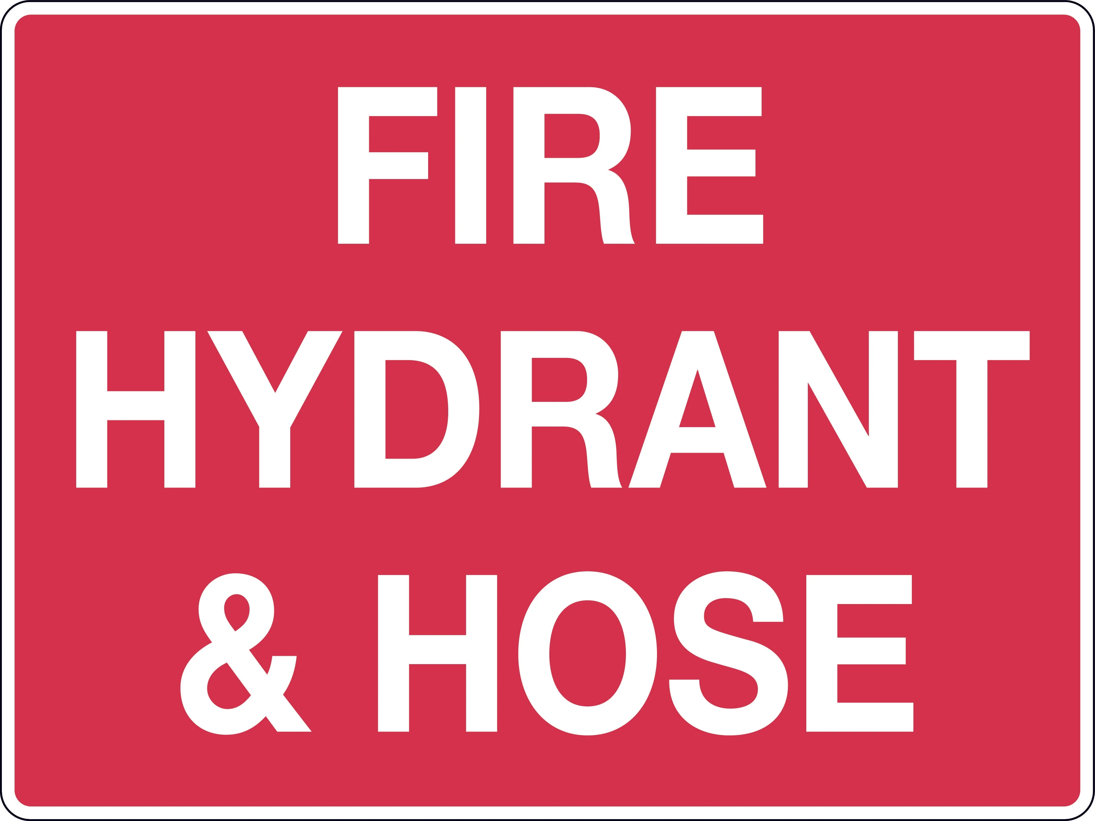 Fire Signs 'Red/Wht, Fire Hydrant and Hose'