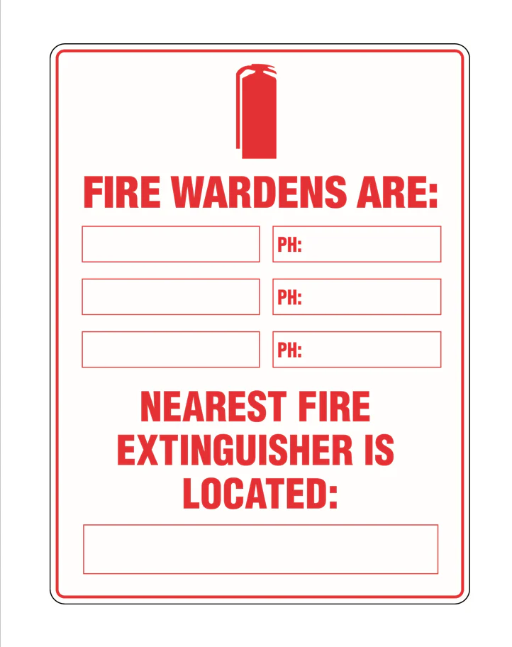 Fire Wardens Are: Sign Metal 450x300mm