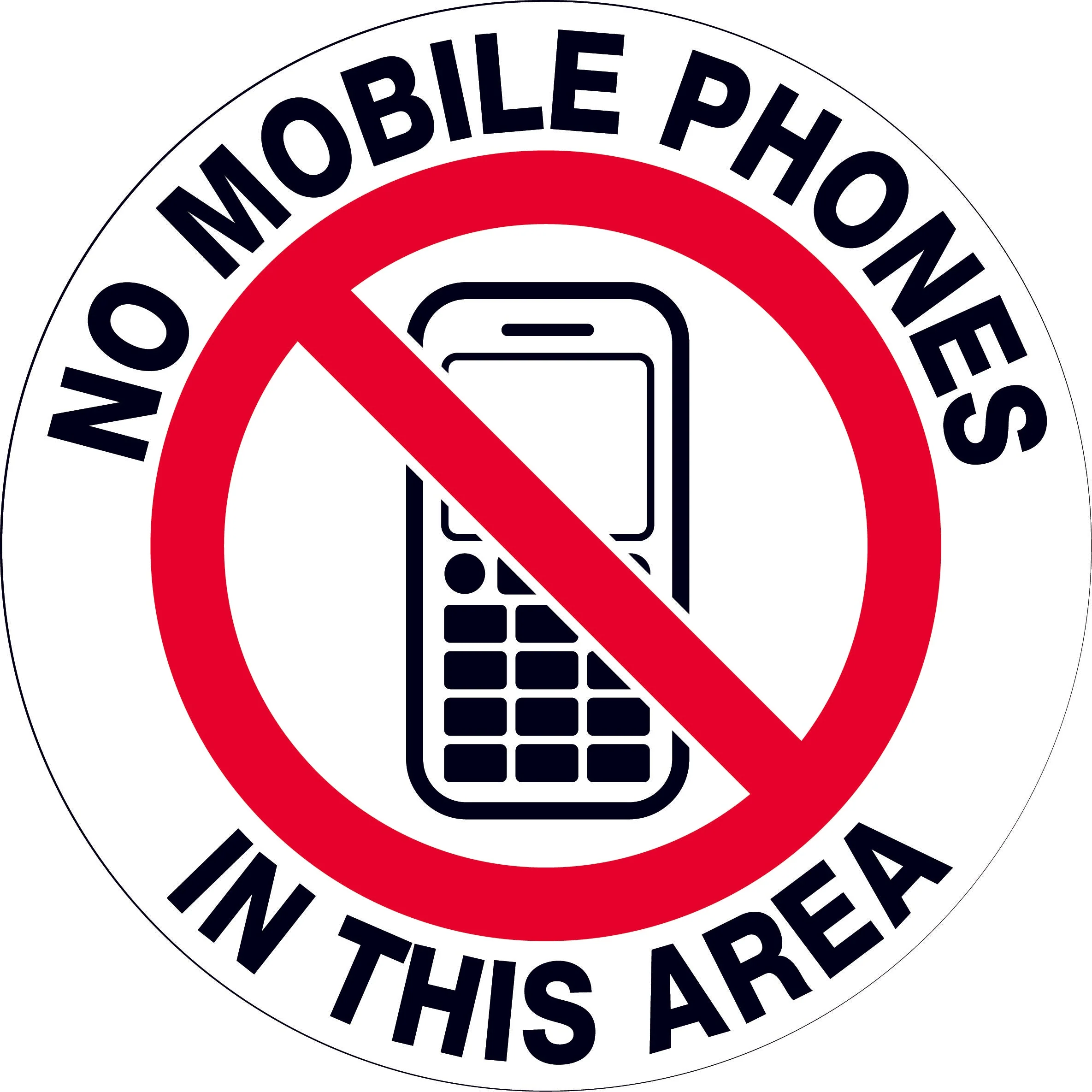 Floor Graphics, No Mobile Phones in This Area