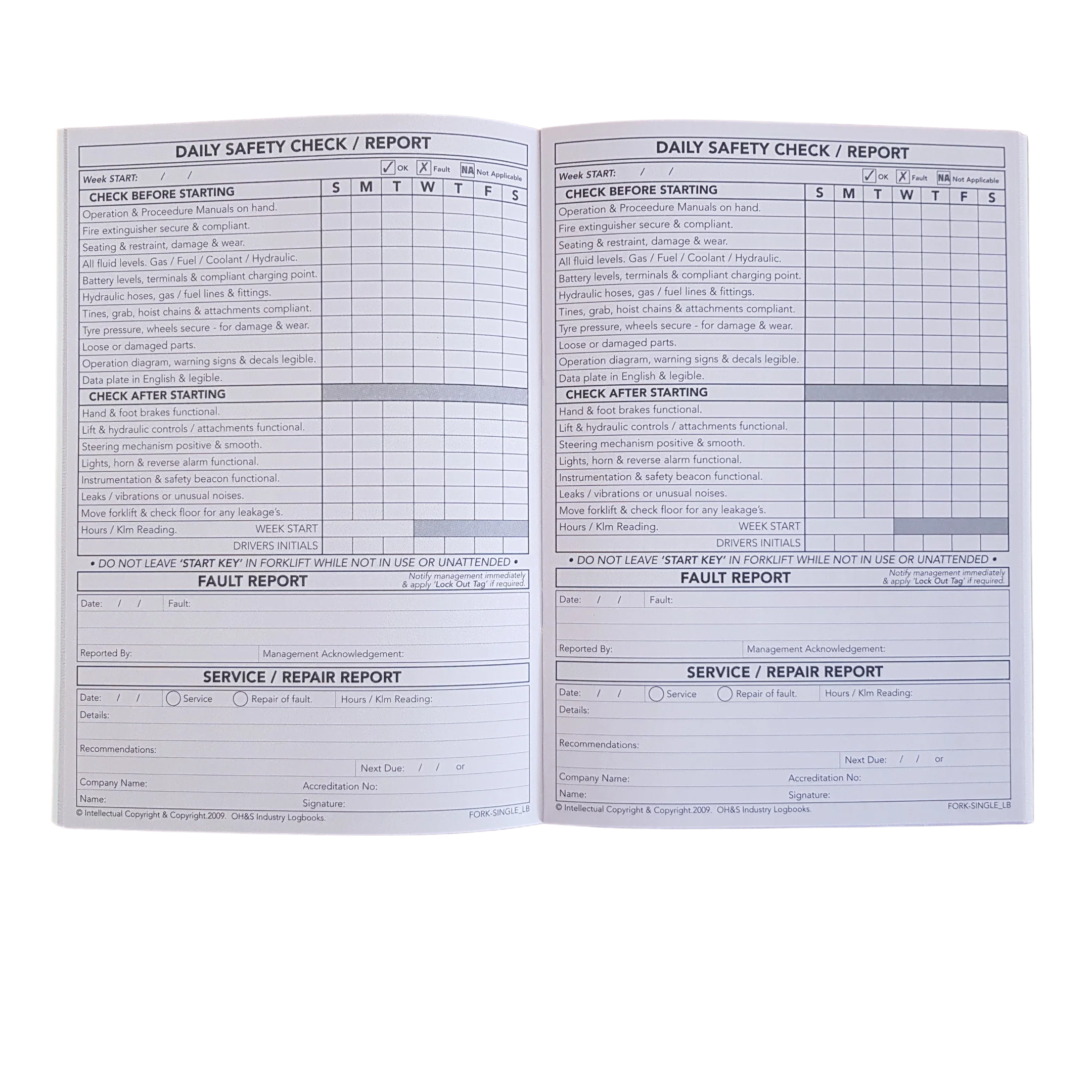 Forklift Safety Check and Maintenance Logbook - Image 3