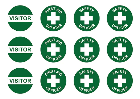 Hard Hat Labels, Assorted, Sheet of 12