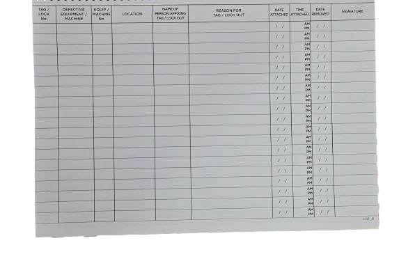Lock Out / Tag Out / Isolation Register Book - Image 3