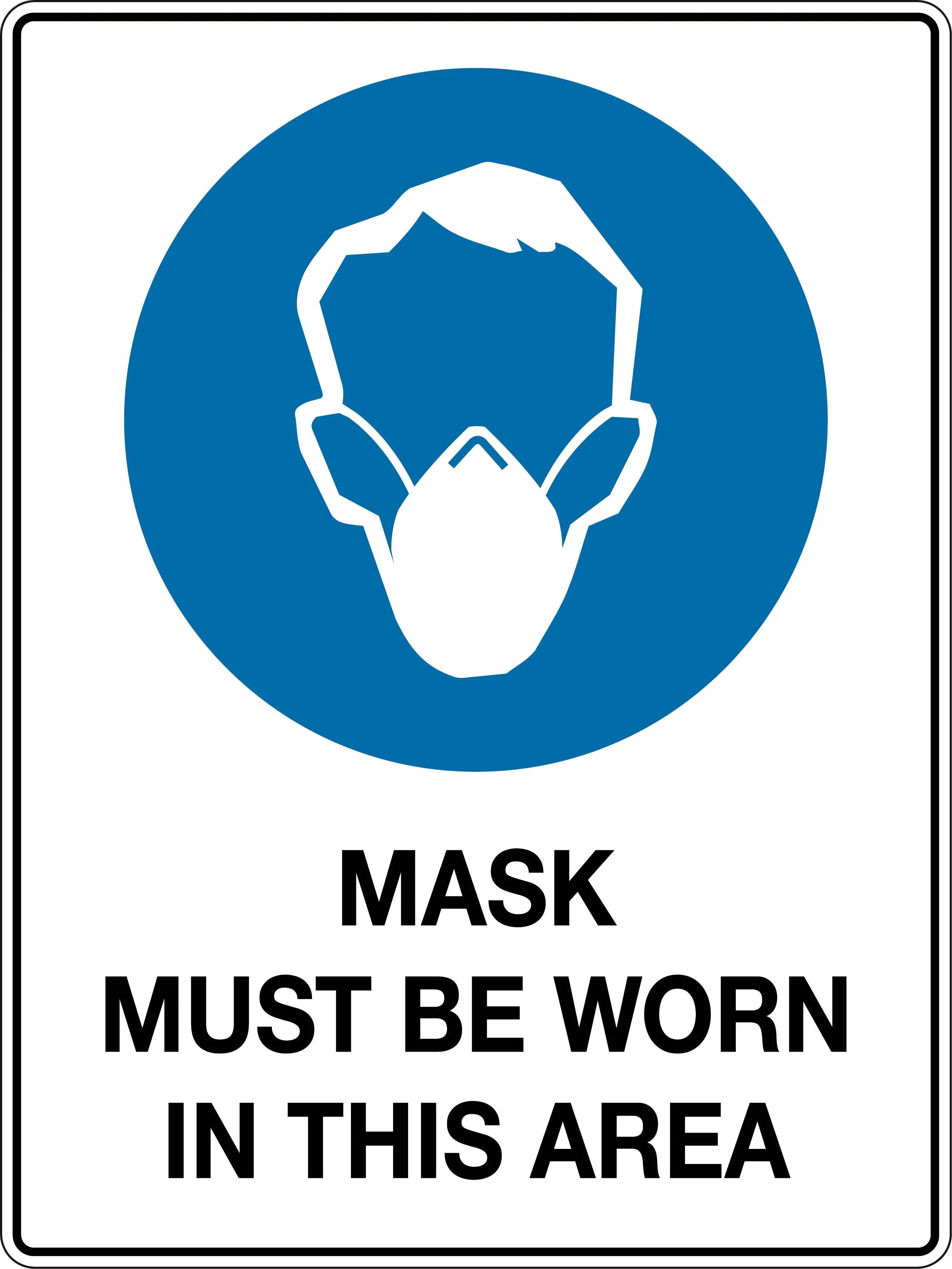 Mandatory Sign 'Mask Must be Worn In This Area'
