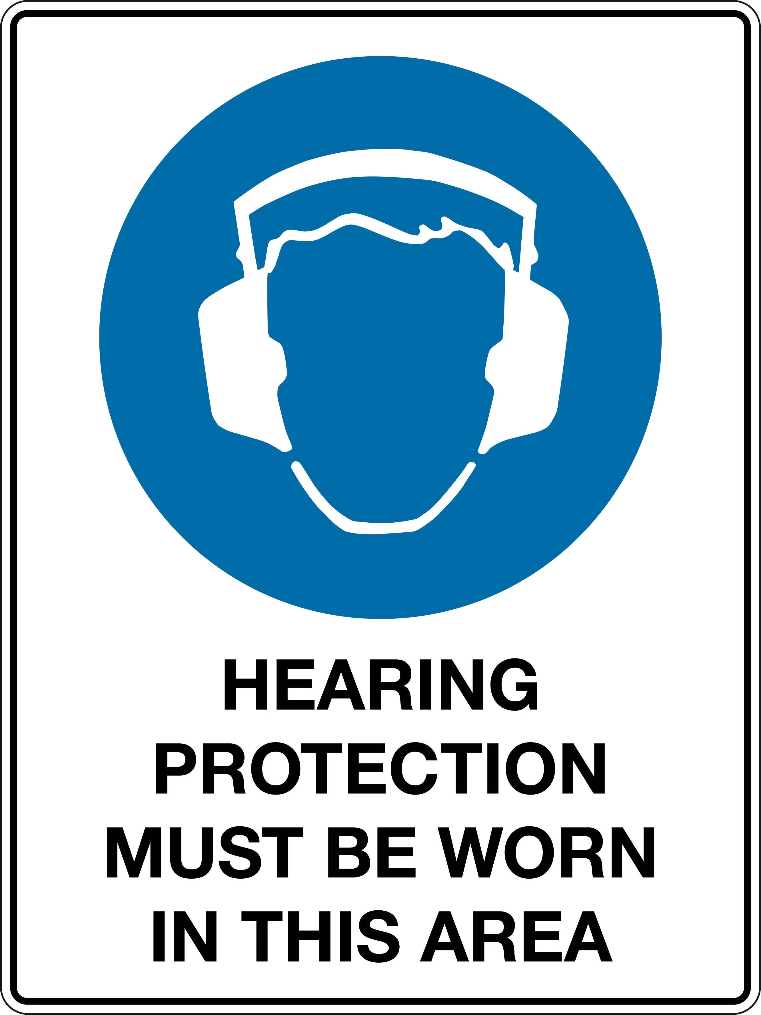 Mandatory Sign 'Hearing Protection Must Be Worn In This Area'