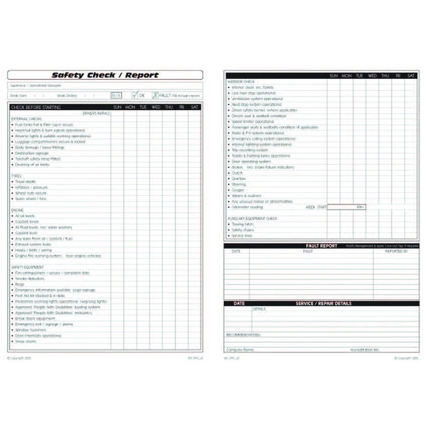 Omni Passenger Vehicles Safety Pre Start Checklist and Maintenance Logbook - Image 2
