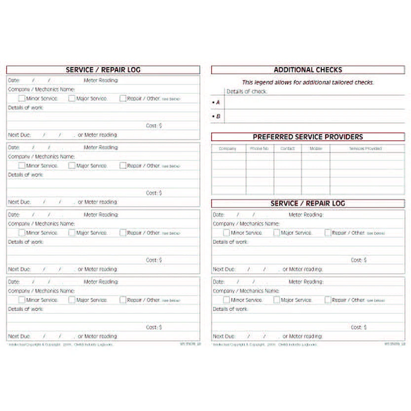 Snow Vehicles Safety Pre Start Checklist and Maintenance Logbook - Image 2