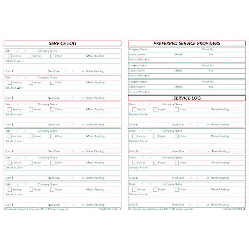 Roller Compactor Pre Start Safety Checklist and Maintenance Logbook - Image 3