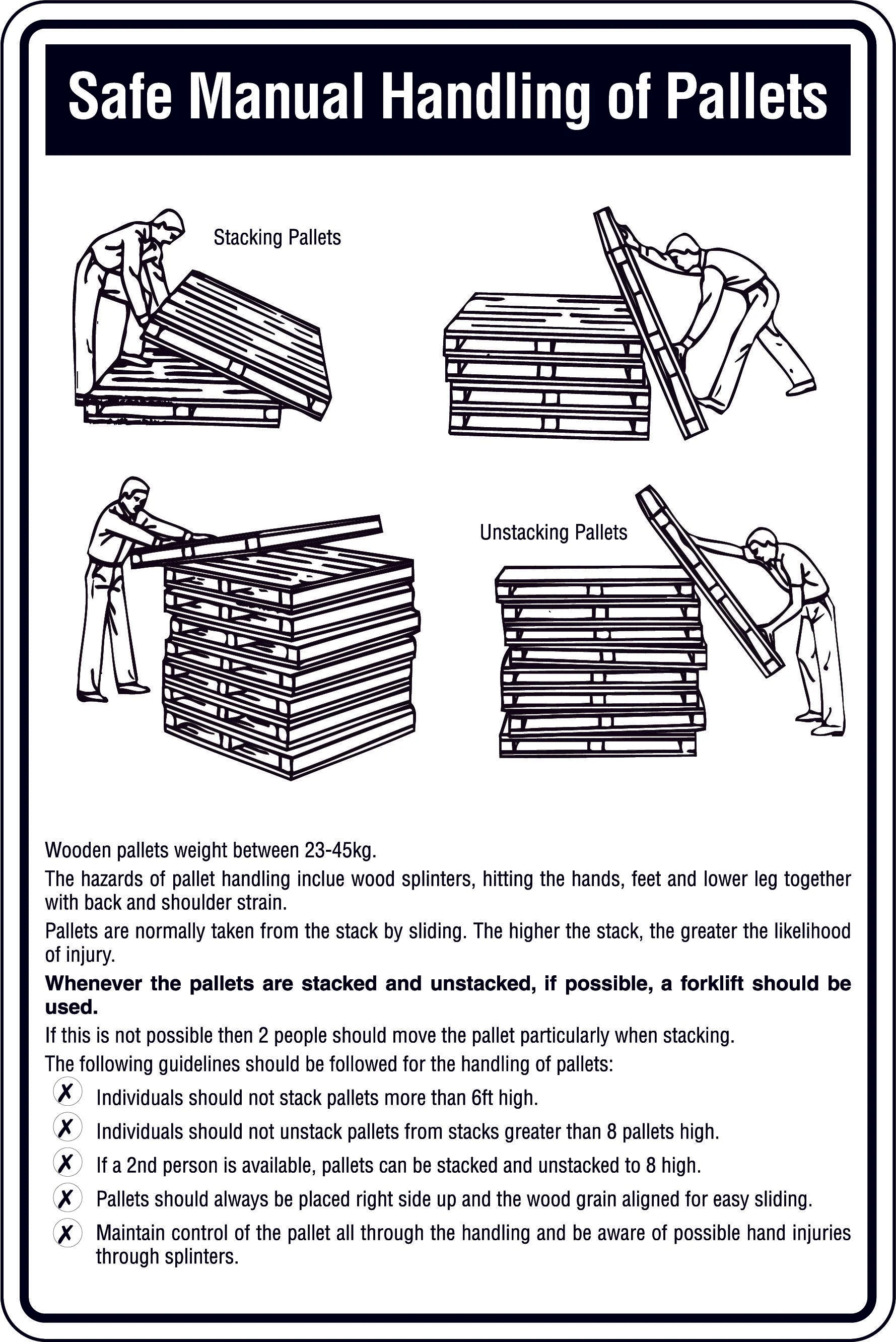 Sign 'Safe Manual Handling of Pallet'