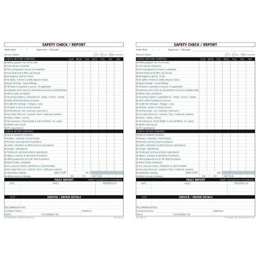 Tow Trucks & Tilt Tray Pre Start Safety and Maintenance Check Logbook - Image 3