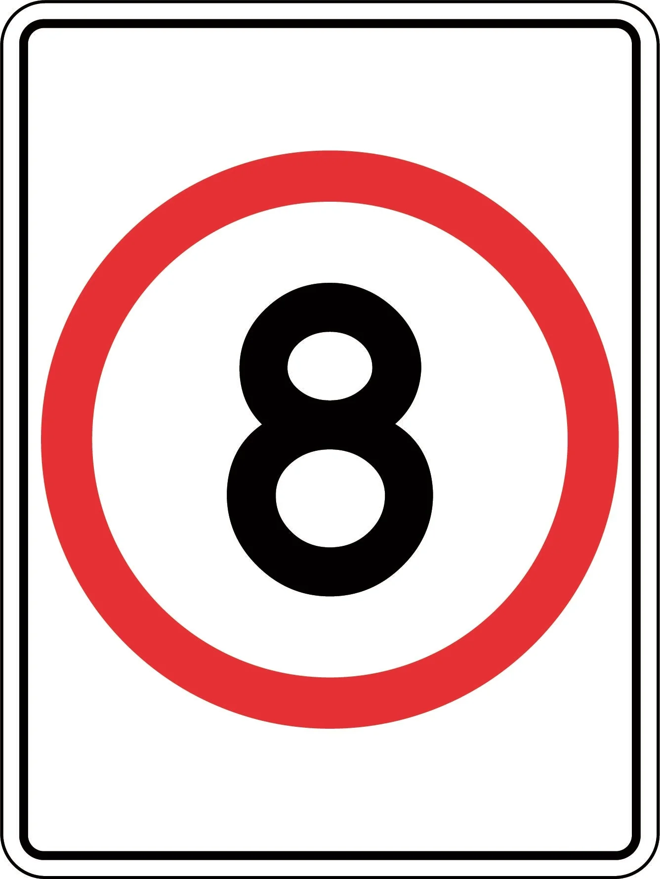 Traffic Sign '8' km/h in roundel