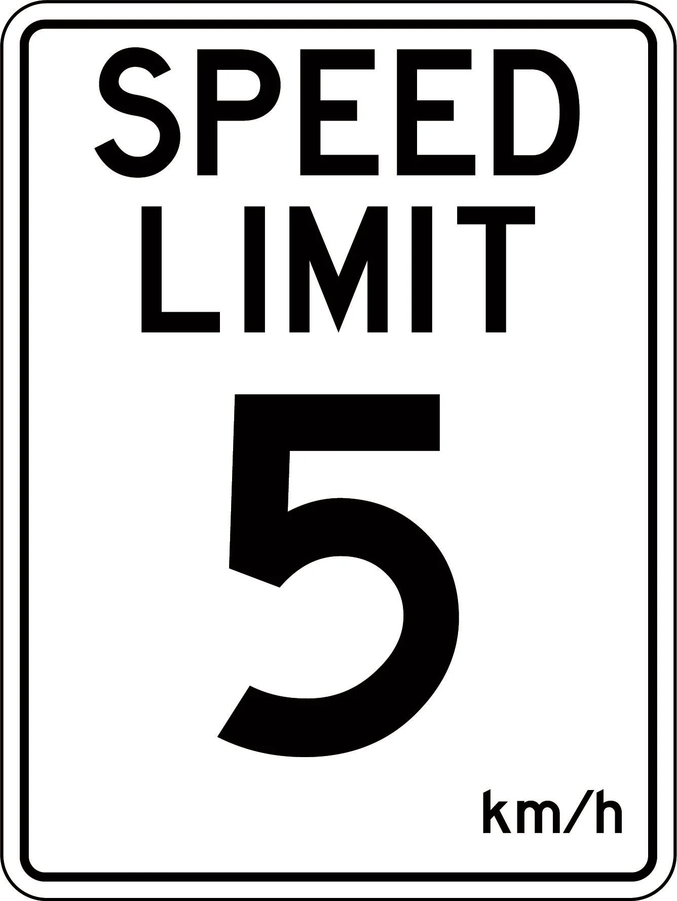 Traffic Sign 'Speed Limit 5' km/h