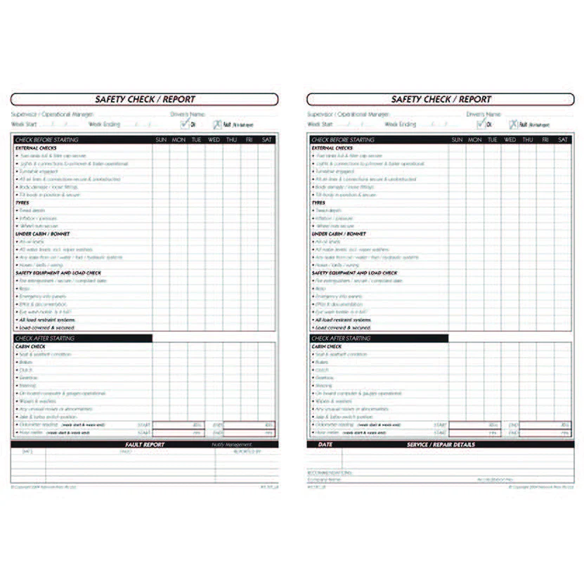 Truck & Trailer Pre Start Safety and Maintenance Check Logbook - Image 3