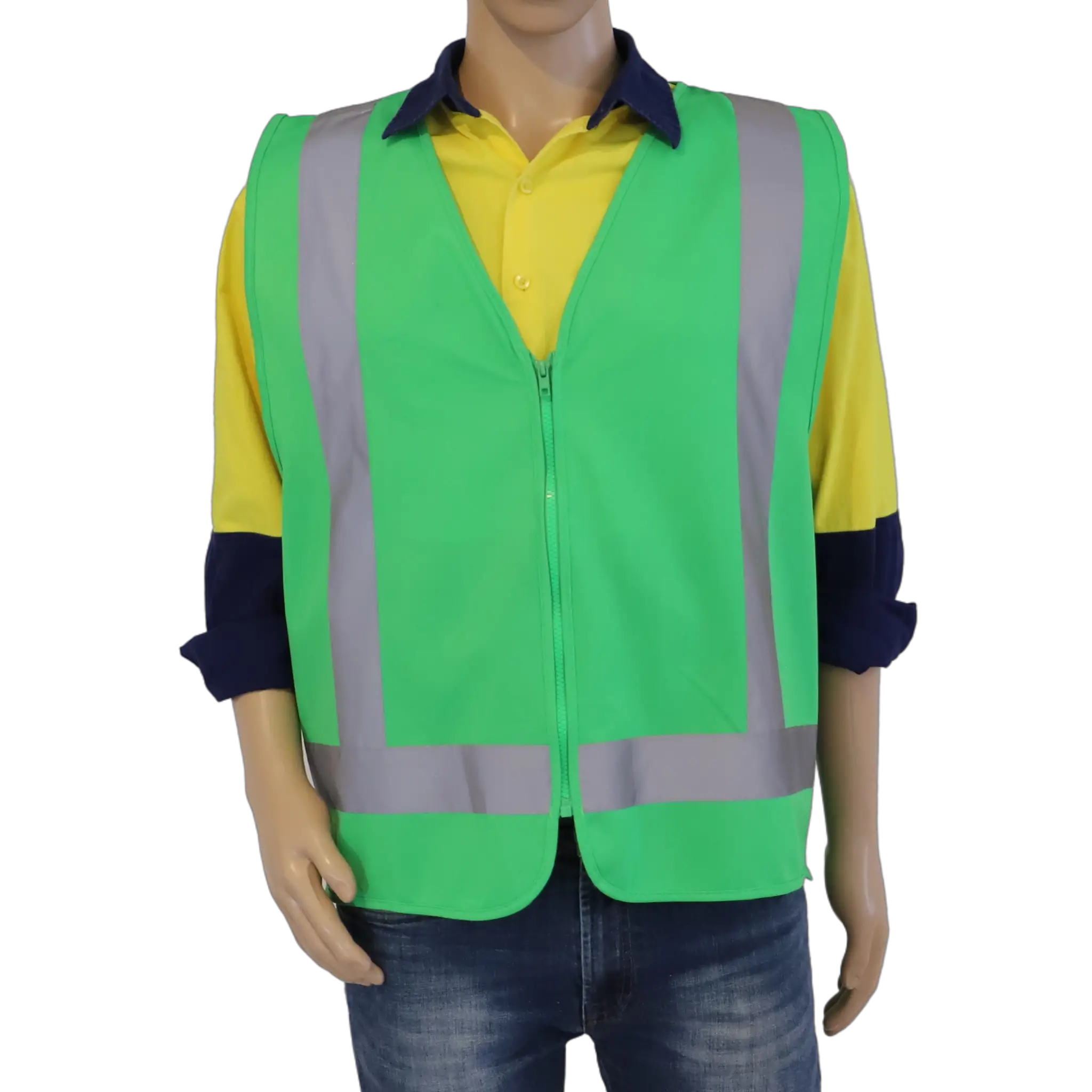 Zip Up Warden Vest - Green First Aid Warden - Image 2